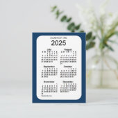 2025 Politiedoos blauw 6 maanden Mini Kalender doo Briefkaart (Staand voorkant)