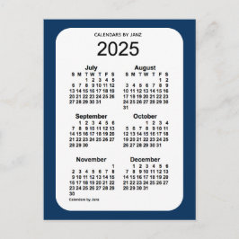 2025 Politiedoos blauw 6 maanden Mini Kalender doo Briefkaart