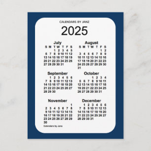 2025 Politiedoos blauw 6 maanden Mini Kalender doo Briefkaart