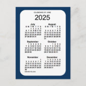 2025 Politiedoos blauw 6 maanden Mini Kalender doo Briefkaart (Voorkant)