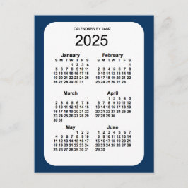 2025 Politiedoos blauw 6 maanden Mini Kalender doo Briefkaart