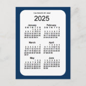 2025 Politiedoos blauw 6 maanden Mini Kalender doo Briefkaart (Voorkant)