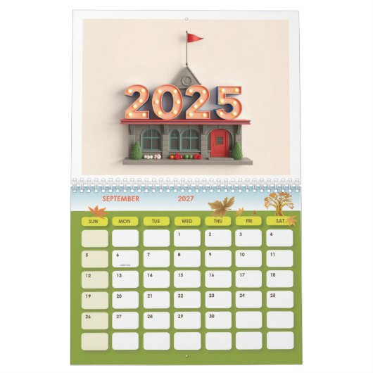 2025 Premium wandkalender – Stijlvol en functionee Kalender (Sep 2027)