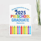 2025 Preschool Afstuderen Custom Schattige Crayon Kaart (Voorkant)