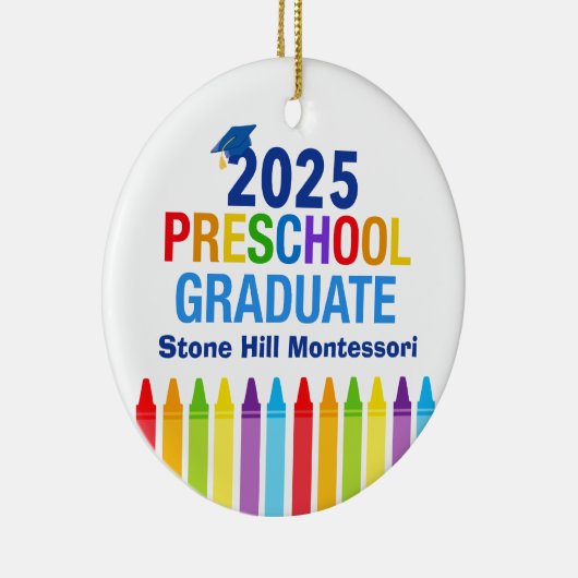 2025 Preschool Afstuderen Schattigee Custom Keepsa Keramisch Ornament (Rechts)