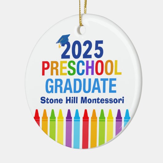 2025 Preschool Afstuderen Schattigee Custom Keepsa Keramisch Ornament (Links)