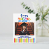 2025 Preschool Foto Aangepast Kinder Afstuderen Briefkaart (Staand voorkant)