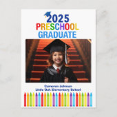 2025 Preschool Foto Aangepast Kinder Afstuderen Briefkaart (Voorkant)