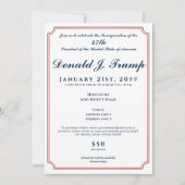 2025 President Donald Trump Inauguratie Partij Kaart (Voorkant)