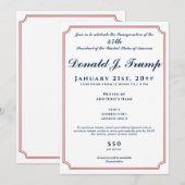 2025 President Donald Trump Inauguratie Partij Kaart (Voorkant / Achterkant)