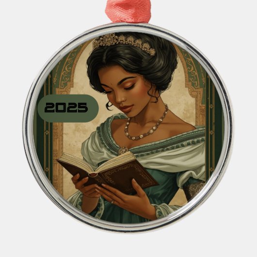 2025 Prinses die een boek leest ornament (Voorkant)