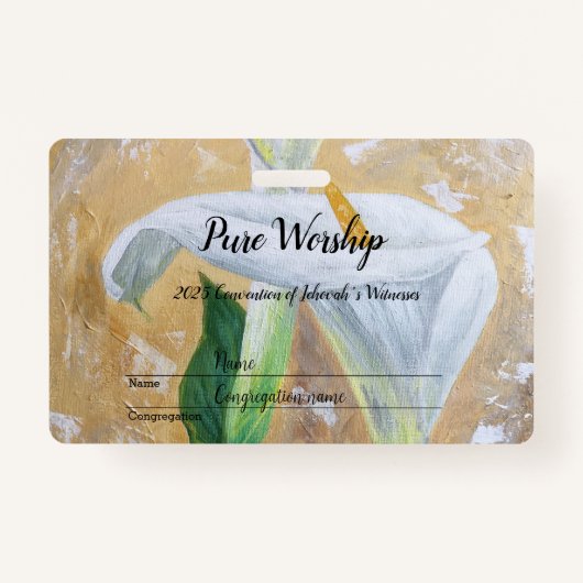 2025 Pure Worship acrylics customize text Badge (Voorkant)