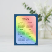 2025 Rainbow Blue 6-maandelijkse agenda van Janz Briefkaart (Staand voorkant)