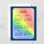 2025 Rainbow Blue 6-maandelijkse agenda van Janz Briefkaart (Voorkant / Achterkant)