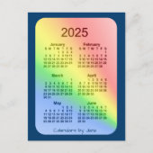 2025 Rainbow Blue 6-maandelijkse agenda van Janz Briefkaart (Voorkant)