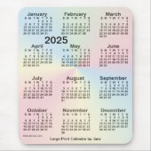2025 Rainbow Cloud Large Print Calendar van Janz Muismat (Voorkant)