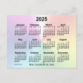 2025 Rainbow Cloud Mini Calendar van Janz Briefkaart (Voorkant)