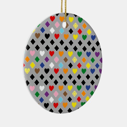 2025 Rainbow Hearts Keramisch Ornament (Rechts)