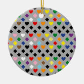 2025 Rainbow Hearts Keramisch Ornament (Voorkant)