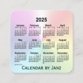 2025 Rainbow Shimmer Agenda van Janz Vierkante Visitekaartje (Voorkant)