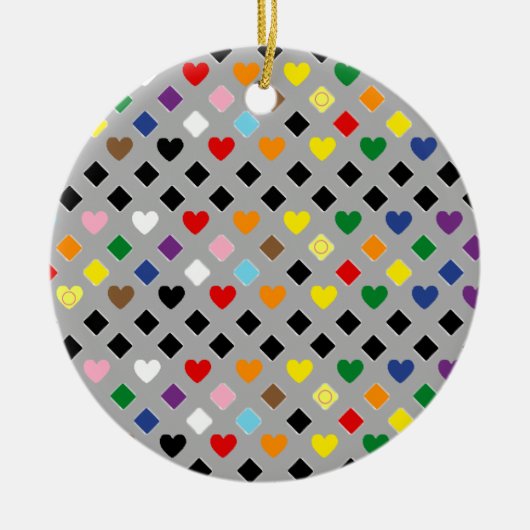 2025 Regenbogenharten Keramisch Ornament (Voorkant)