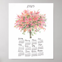 2025 Regenboog Showerboom Aquarel Kalender