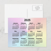 2025 Regenboogwolk Mini-kalender van Janz Briefkaart (Voorkant / Achterkant)