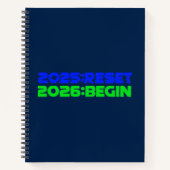 2025:RESET/2026:BEGIN Spiral Notebook Notitieboek (Voorkant)