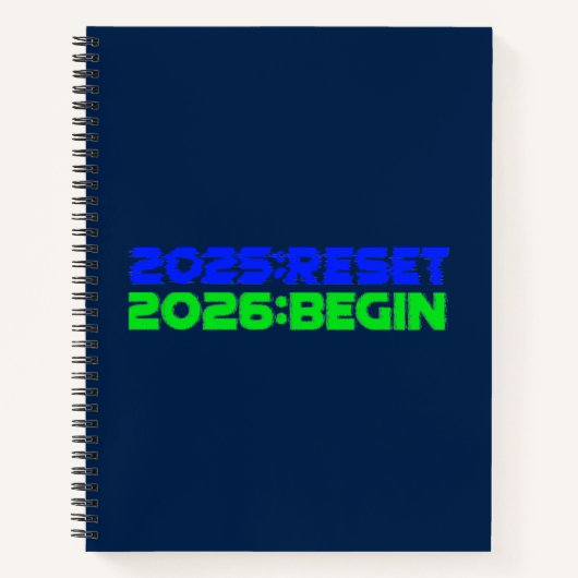 2025:RESET/2026:BEGIN Spiral Notebook Notitieboek (Voorkant)