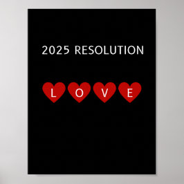 2025 RESOLUTIE LIEFDE Rode harten Muur kunst Poster