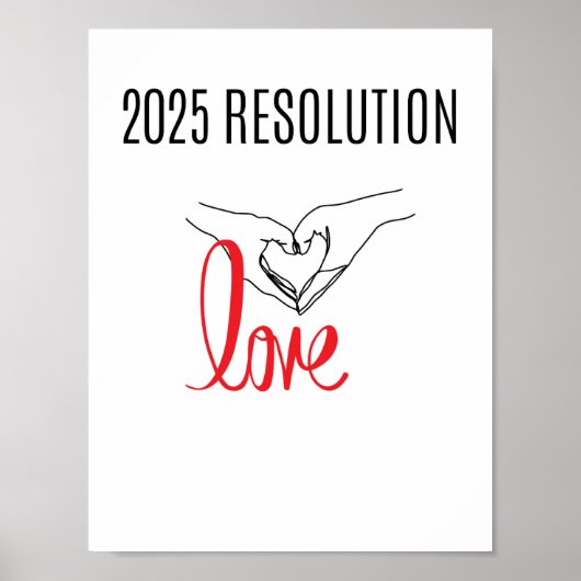 2025 RESOLUTIE LIEFDE Twee handen hart Poster (Voorkant)