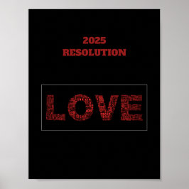 2025 RESOLUTIE LOVE Modern rood design Poster