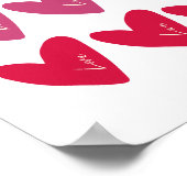 2025 RESOLUTIES LIEFDE Roze Rode harten Poster (Hoek)