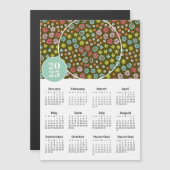 2025 Retro Bloemen Aangepaste Foto Magnetische Kal (Voorkant / Achterkant)