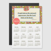 2025 Retro Floral 1 Samuel 16:7 Kalender (Voorkant / Achterkant)