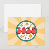 2025 retro groovy typografie briefkaart (Voorkant / Achterkant)
