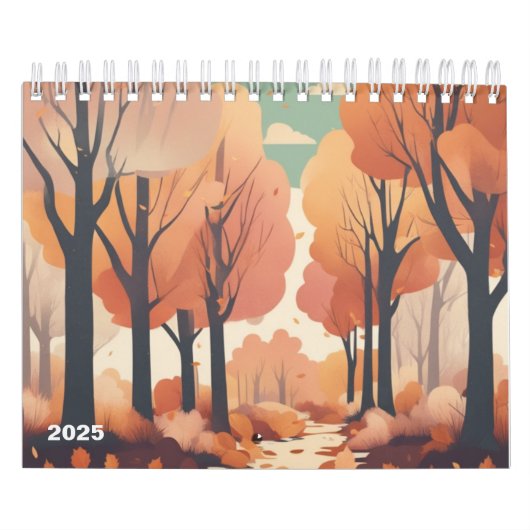 2025 Retro seizoensgebonden kunstkalender | Levend Kalender (Hoes)