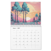 2025 Retro seizoensgebonden kunstkalender | Levend Kalender (Mar 2027)