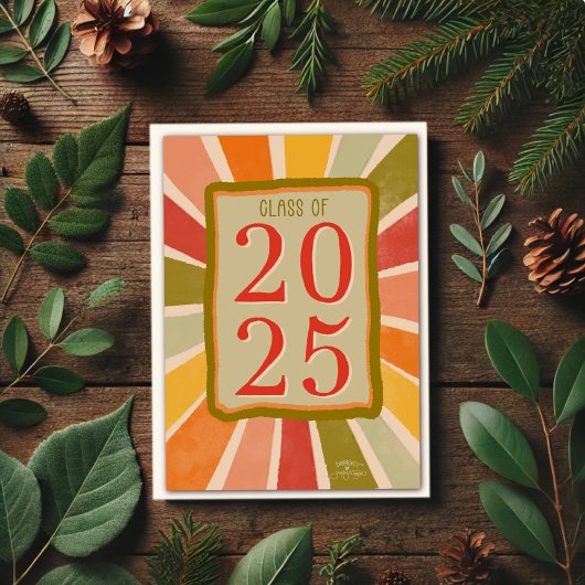 2025 Retro Stijlvolle Fun Modern Afstudeerder Kaar Kaart