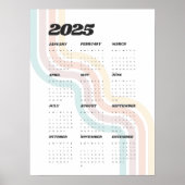 2025 Retro wandkalender - 18 "x24" Poster (Voorkant)