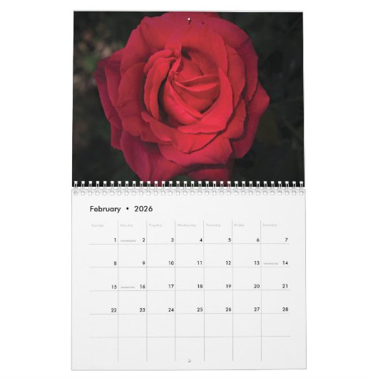 2025 Rode Rozenkalender Kalender (Feb 2026)