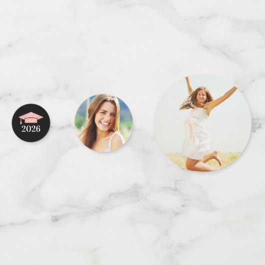 2025 Roos Gold Custom Photo Graduation Party Confetti (Voorkanten)