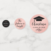 2025 Roos Gold Custom Photo Graduation Party Confetti (Achterkanten)