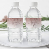 2025 Roos Gold Glitter Drip Graduation Party Waterfles Etiket