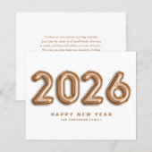 2025 Roos Gouden Mylar Ballonnen Gelukkig Nieuwjaa (Voorkant / Achterkant)