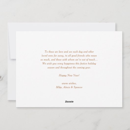 2025 Roos gouden Mylar Ballonnen Gelukkig Nieuwjaa Feestdagenkaart (Achterkant)