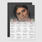 2025 Roze Bloemenkalender Custom Photo (Voorkant / Achterkant)