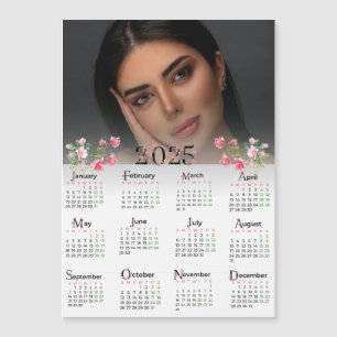 2025 Roze Bloemenkalender Custom Photo