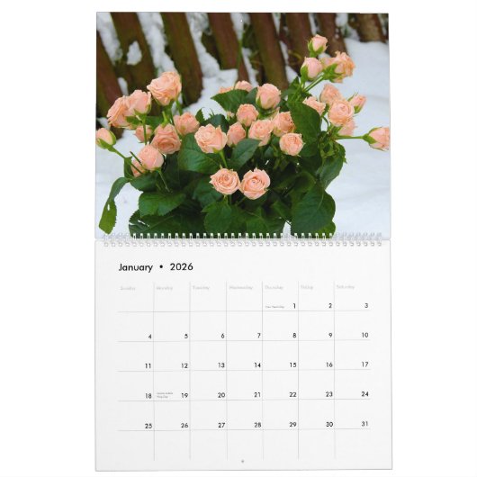 2025 Rozen Kalender Wand Bloemen (Jan 2026)