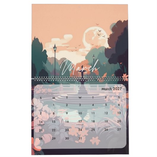 2025 rustige scènes kalender (Mar 2027)